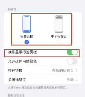 镇平iPhone授权维修分享Safari浏览器如何切换标签栏位置 